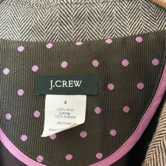 J crew brown herringbone blazer size 8 - Picture 2 of 4